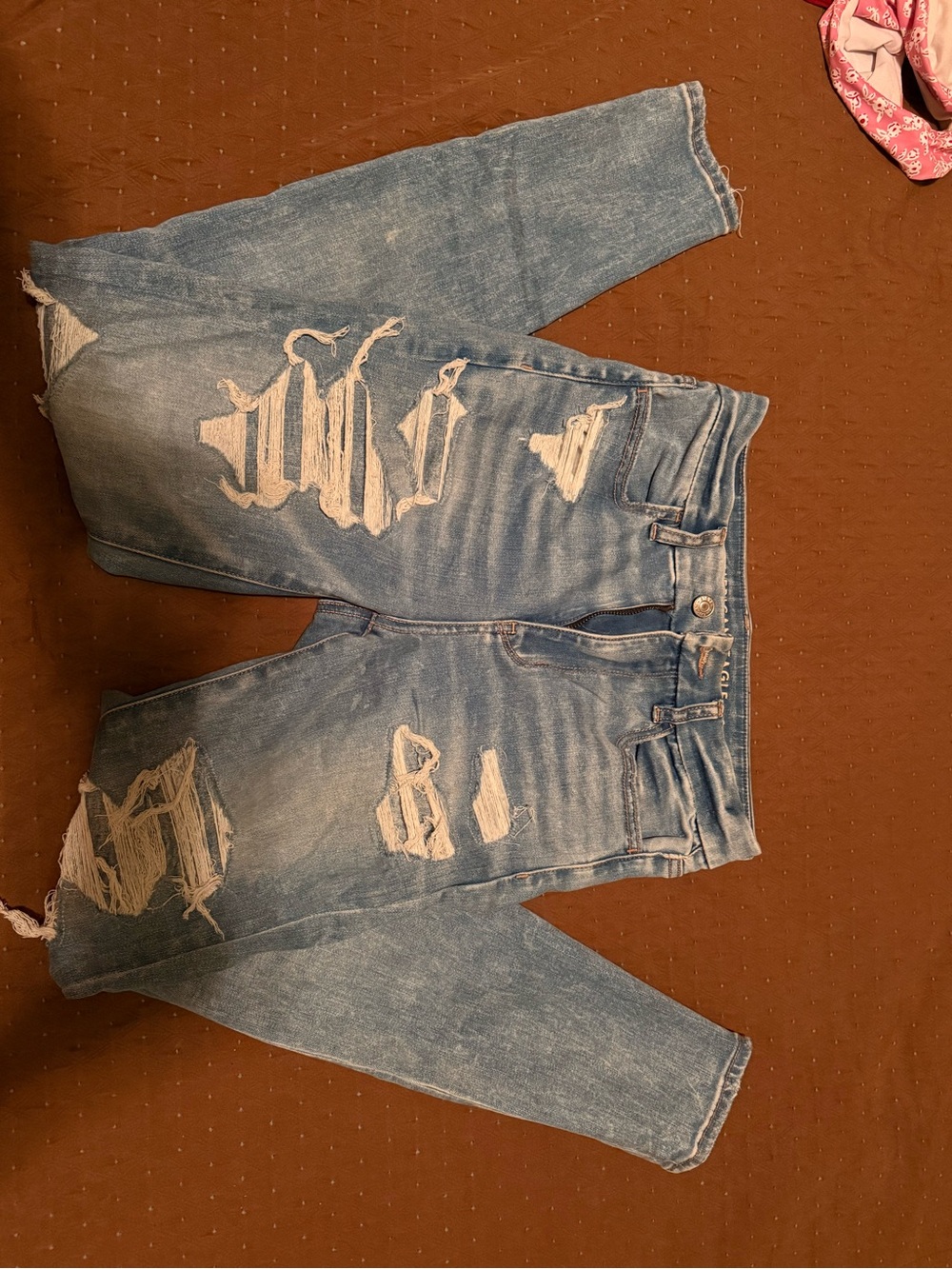 American Eagle Outfitters Light Blue Ripped Skinny Jeans
